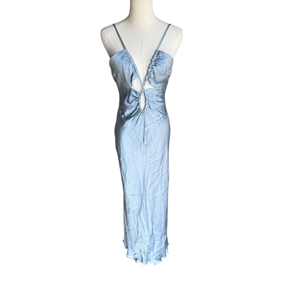 Shona Joy - NWT Shona Joy Angelica Keyhole Lace Midi Dress In Powder Blue Sz 6 - Picture 3 of 10